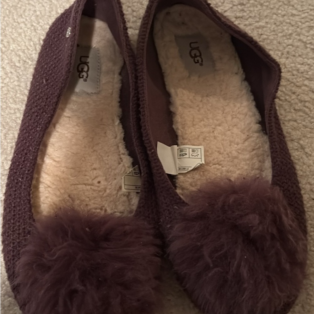 UGG Women's Plush Knit Slippers in Deep Purple